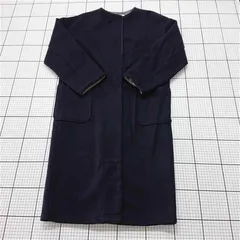 ◇ ⊇ ダブルクローゼット w closet ノーカラーコート ネイビー系 フリーサイズ レディース E  【1511120022753】