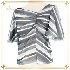 社交ダンス 衣装 トップス ブラウス ホワイト系 チャコット Chacott 練習 レッスン 伸縮 ストレッチ かわいい 日本製 パーティー 透け感 ダンス衣装 イベント ステージ ブラック系 グレイ系