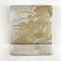 袋帯】西陣 じゅらく 日本画 加山 六通柄 正絹 華扇屏風 礼装用 仕立て 