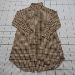 ◇ Θ エゴイスト EGOIST チェック柄シャツワンピース ベージュ系 レディース Fサイズ E  【1512100009559】