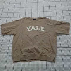 ◇ Θ イェール大学 Yale University ベージュ系ロゴスウェットTシャツ メンズ L E  【1512100012184】