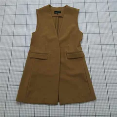 ◇ Θ インディヴィ INDIVI ノーカラーロングジレ ベージュ系 34 レディース E  【1512100010142】