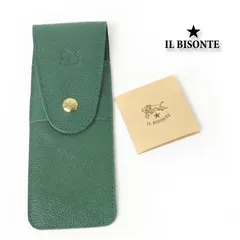 新品 IL BISONTE イルビゾンテ ペンケース NERO ネロ メンズ レディース イタリア製 ペン入れ 3本差 バケッタレザー 本革 筆箱 # 504