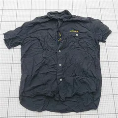 ◇ ⊂ ディズニー Disney ミッキーマウス 刺繍半袖シャツ ネイビー メンズL E  【1601070002940】