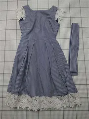 ◇ ⊂ ウィルセレクション WILLSELECTION ストライプレースワンピース Sサイズ レディース E  【1601070005286】