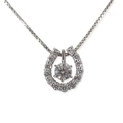 Pt900/850/ダイヤモンド/0.216ct/0.18ct/ホースシュー/ペンダント/ネックレス/j157-84