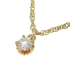 agete アガット 1P ダイヤ ネックレス K18YG 750 イエローゴールド ダイヤモンド 0.10ct 36.5cm アジャスター付 首飾り アクセサリー レディース 送料無料 241100100611 ★