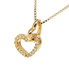 FOLLI FOLLIE フォリフォリ ハート ダイヤ ネックレス K18PG 750 ピンクゴールド ダイヤモンド 0.12ct ～45cm アジャスター付 首飾り アクセサリー レディース 送料無料 241100104108 ★