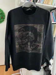DIESEL ブラック カモフラージュ スウェット 海外 M (100-105)