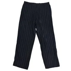 イタリア製 90s Polo Ralph Lauren Pinstripe Linen Slacks W32 BLK 黒 ポロラルフローレン ピンストライプ スラックス 麻 古着