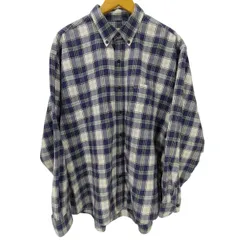 エディーバウアー Eddie Bauer 90-00S 白タグ L/S ボタンダウン コットン フランネル ボタンダウン チェック シャツ メンズ import：L 