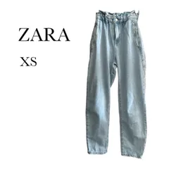 ZARA ハイウエスト デニムパンツ ライトブルー EUR32 ワイドシルエット 春 夏 秋 冬