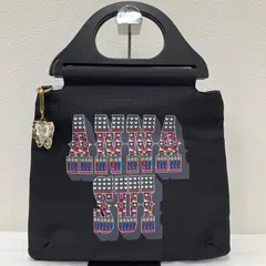 9961　ANNA SUI　アナスイ　ハンドバッグ　トートバッグ　チャーム付き　バタフライ　蝶々　パピヨン　ブラック　黒　レディース　ロゴ　シンプル　きれいめ