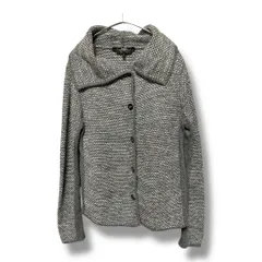 WEEKEND MaxMara ウィークエンドマックスマーラ バースアイ 襟付ニット カーディガン 上着 長袖 羽織り カシミヤ混 ウール レディース サイズM グレー 秋 久喜倉庫店 5 No.K 1484のサムネイル