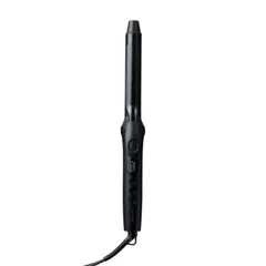【新品】テスコム ヘアアイロン カールアイロン 25mm径 5段階温度調節 最高温度200℃ ナノセラミック TM362A-K ブラック ポーチ付属 海外対応 温度ロック 温度メモリー デジタル表示 ヘアーアイロン