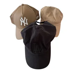  NEW ERA ニューエラ キャップ3点セット LA・NYロゴ ベージュ ブラック ブラウン まとめ売り【RE359】