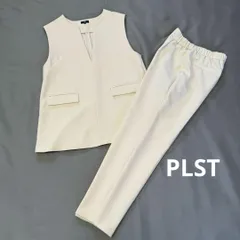 PLST プラステ 24SS Vネックベストパンツセットアップ 白 アイボリー 入学式 七五三 セレモニーM レディースフォーマル スーツ