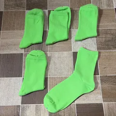 新品未使用 靴下 カラーソックス 5足セット グリーン レディース 24cmくらい