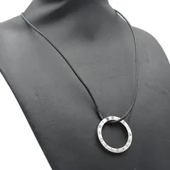 BVLGARI ブルガリ　ロゴプレート　ネックレス　ペンダント　キーホルダー　キーリング　レザー　シルバー925  スターリング