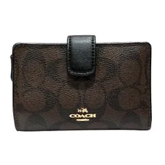 コーチ　COACH　シグネチャー　ブラウン　ブラック　2つ折り財布　レディース