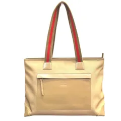 グッチ　GUCCI　0190426　カーキ　PVC×レザー　バッグ　トートバッグ　レディース