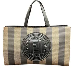 フェンディ　FENDI　ペカン柄　ブラウン　PVC　バッグ　ハンドバッグ　レディース