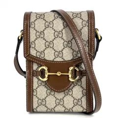 【在庫一掃】 グッチ ショルダーバッグ レディース ホースビット1955 ミニバッグ ポシェット 肩掛け 斜め掛け GUCCI 625615 GGスプリームキャンバス レザー ブラウン 茶 ベージュ ゴールド金具【中古品】