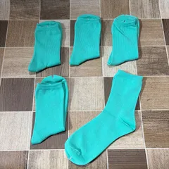 新品未使用 靴下 カラーソックス 5足セット パステルカラー グリーン レディース 24cmくらい