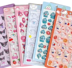 【6枚セット】3Dシール ぷくぷくシール 立体 ぷくぷくぷっくり かわいい Ninrikidy おしゃれ デコシール 女の子 貼り付け可能 手芸用品 携帯電話飾り用 手帳用 DIY用 日記帳用 手芸用品 貼り付け可能