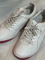 PUMA プーマ スニーカー 27cm ホワイト レッド 古着