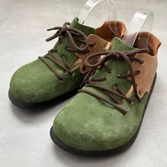 極美品 ビルケンシュトック モンタナ レザーサンダル 革靴 ブラウン グリーン 25cm レギュラー幅