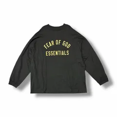 FEAR OF GOD ESSENTIALS フロントアーチロゴカットソー 長袖Tシャツ ロゴプリント フィアオブゴッド エッセンシャルズ ブラック S （6842M）