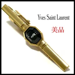 イヴサンローラン  ネクタイピン  タイピン  クリスタルデザイン  パープル×ゴールド  紫 金  ビジネス  結婚式  美品  Yves Saint Laurent