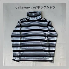 Callaway　キャロウェイ　タートルネック　GOLF　ゴルフ　スポーツ　ロゴ刺繡　長袖　ゴルフウェア　ボーダー　レディース　ウーマン　L