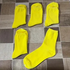 新品未使用 靴下 カラーソックス 5足セット  イエロー 黄色 レディース 24cmくらい