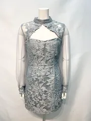 2294 DAZZY デイジー　キャバクラ　ドレス　レース　フラワー　タイト　ミニ　キャバドレス　M