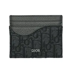 Christian Dior ディオール サドル カードホルダー オブリーク レザー ジャガード ブラック 名刺入れ カードケース クレジットカードケース 名刺入れ (21569)