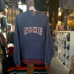 NIKE ナイキ 90's BIG LOGO PULLOVER ビッグ ロゴ プルオーバー パーカー NAVY FADE ネイビー フェード インドネシア製 銀タグ