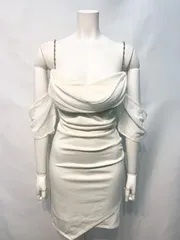 2297 DAZZY デイジー　キャバクラ　ドレス　シフォン　ストーンストラップ　タイト　ミニ　伸縮性　キャバドレス　M