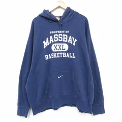 XL/古着 ナイキ NIKE 長袖 スウェット パーカー メンズ 00年代 00s バスケットボール 大きいサイズ 紺 25dec29