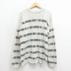 M/古着 ニューエラ 長袖 セーター メンズ 90年代 90s アクリル クルーネック USA製 薄ベージュ 25dec29のサムネイル