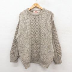マックレガー ブラウン 立体ケーブル アラン柄 ケーブルニット L