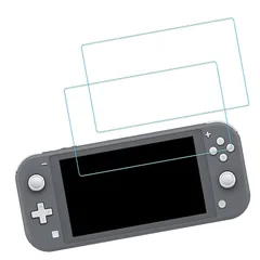 ブルーライトカット93% 対応 Switch Lite 用 ガラスフィルム 日本旭硝子素材製 目の疲れ軽減 強化ガラス 液晶保護フィルム 貼付け簡単 9H硬度, 2枚