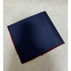 ネイビードット 赤縁 ハンカチーフ