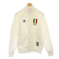 アディダスオリジナルス adidas originals サッカーイタリア代表 トラックジャケット スタンドカラー アウター ジップアップ ロゴ 刺繍 M 白 ホワイト /BB