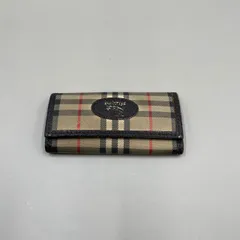 良品　BURBERRY バーバリー　キーケース　3連　ノバチェック　レザー　ベージュ　ヴィンテージ