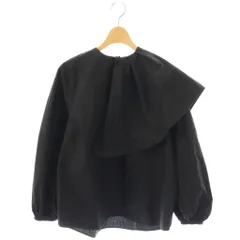 ミラオーウェン Mila Owen ネックフリルドレープパフスリーブブラウス 長袖 プルオーバー 0 黒 /NR ■OS