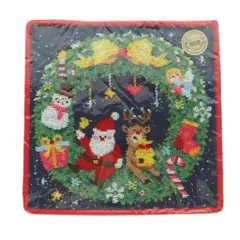 フェイラー FEILER ジョイフルリース タオルハンカチ 総柄 クリスマス柄 紺 マルチカラー /MI ■OS ■SH