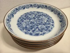 【5枚】美濃焼　小田窯　中皿　取り皿　和食器　岐阜県　Mino まとめ売り　キッチン用品　ブランド食器　染付