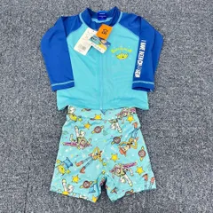 U64-58675 未使用品 ディズニー トイ・ストーリー ラッシュガード＆水着セット 90cm